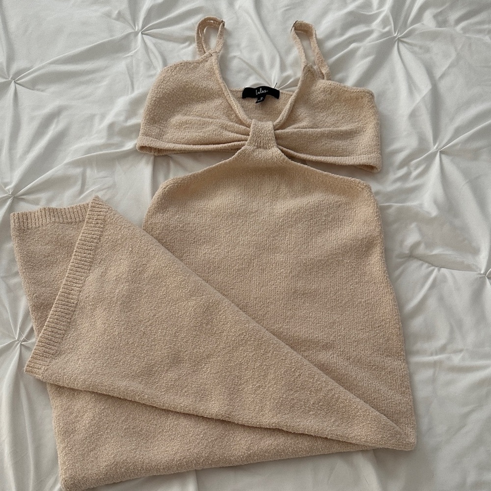 Lulu's Cream Knit Ensemble